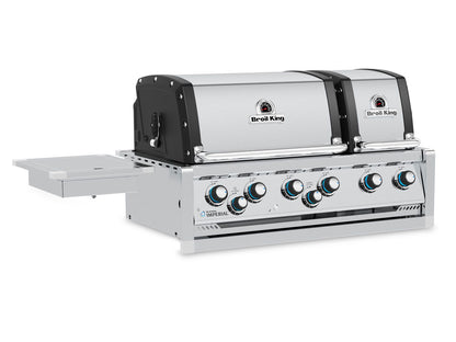 Broil King 11-Foot Outdoor Kitchen Island with Imperial S 690i 6-Burner Gas Grill, Rotisserie, Side Burner & Refrigerator (Right Orientation)