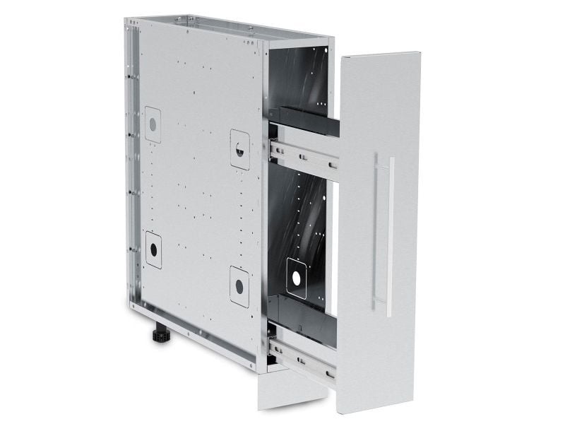 Broil King 111 x 70-Inch Outdoor Kitchen Island with Imperial S 590i 5-Burner Gas Grill, Rotisserie, Side Burner & Refrigerator